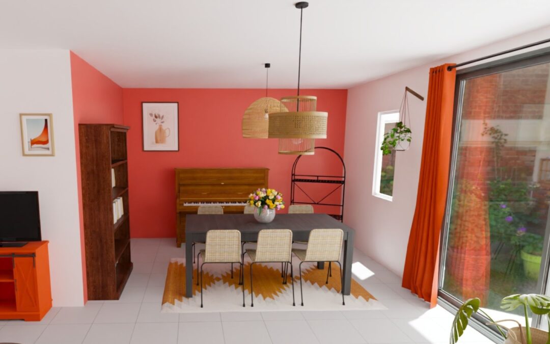 Une salle à manger corail