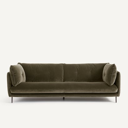 canape velours vert mobilier automne