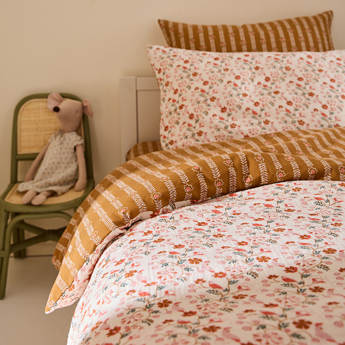 linge de lit motif caramel rose enfant la redoute